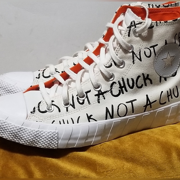 Converse All-Star 70s Hi Unt1tl3d "Not A Chuck" Sneakers in Egret/White sz 10